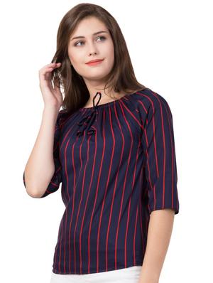 round neck striped top - 17537519 - Standard Image - 2