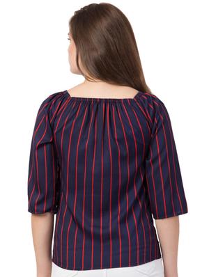 round neck striped top - 17537519 - Standard Image - 4