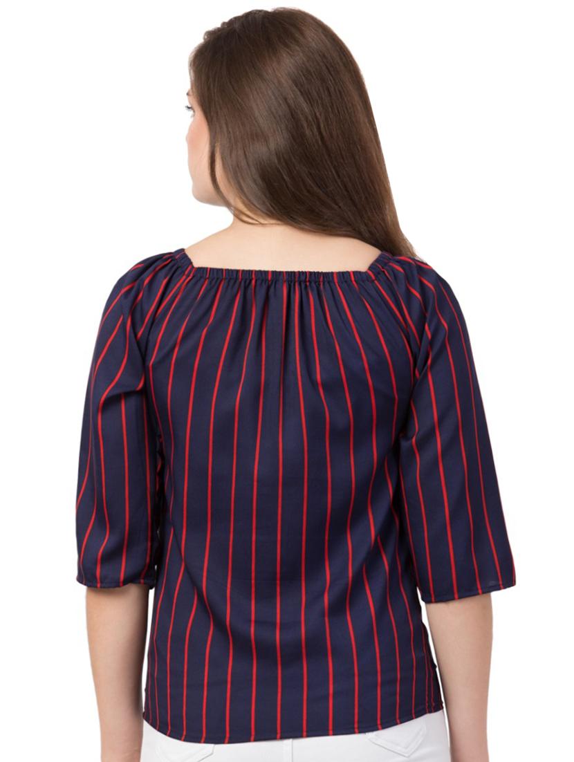 round neck striped top - 17537519 - Zoom Image - 4