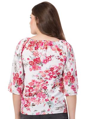 boat neck floral top - 17537520 - Standard Image - 3