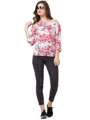boat neck floral top - 17537520 - Standard Image - 4