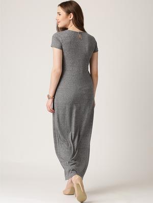 round neck solid maxi tunic - 17537525 - Standard Image - 3