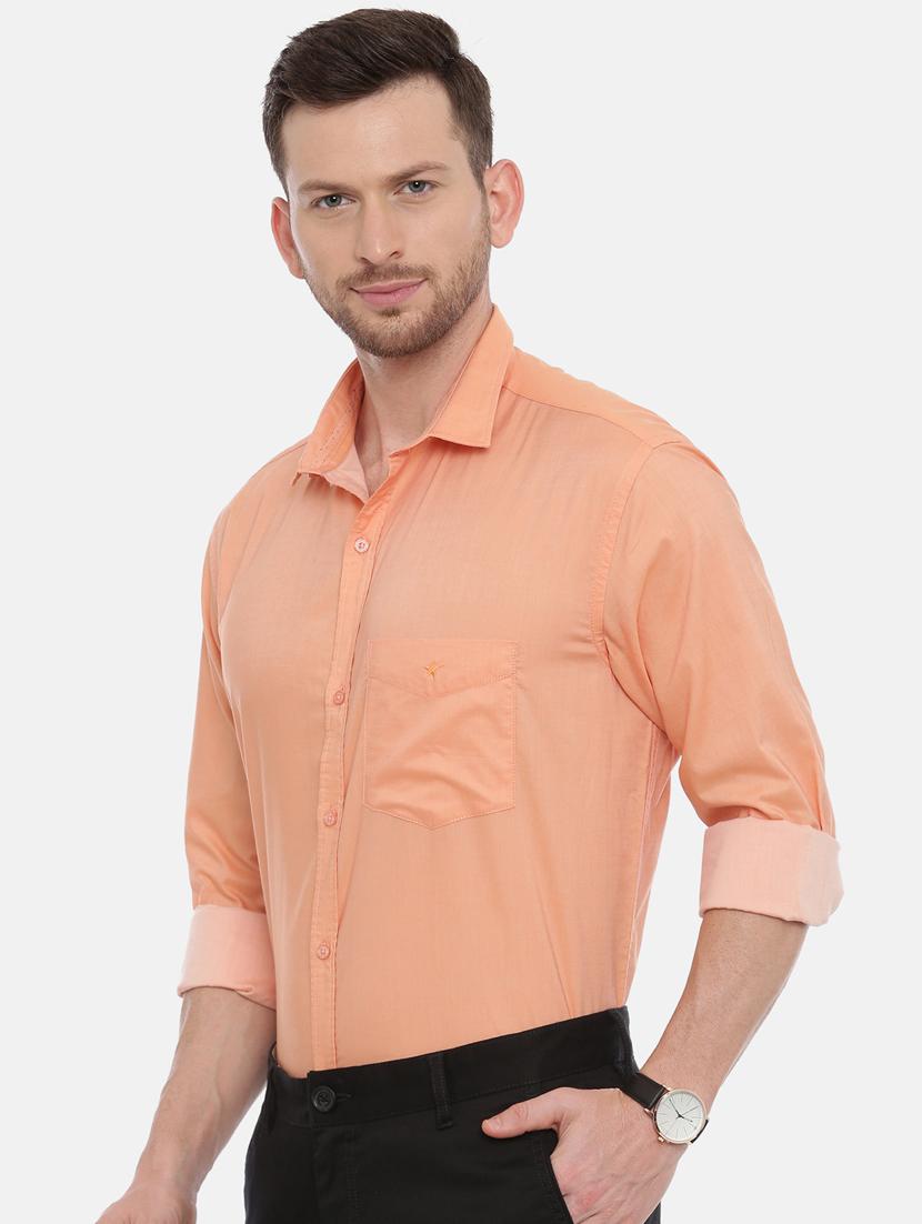 orange solid casual shirt - 17537544 - Zoom Image - 2
