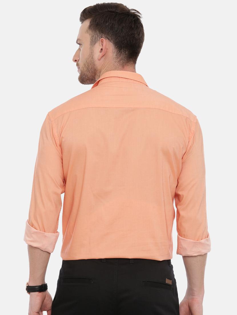 orange solid casual shirt - 17537544 - Zoom Image - 3