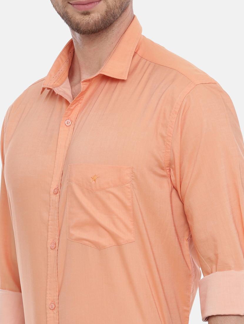 orange solid casual shirt - 17537544 - Zoom Image - 5