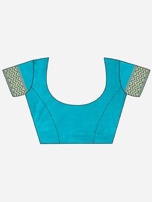 teal banarasi saree with blouse - 17537649 - Standard Image - 3