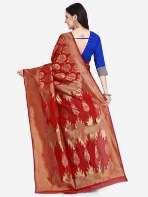 half & half banarasi saree with blouse - 17537661 - Standard Image - 2
