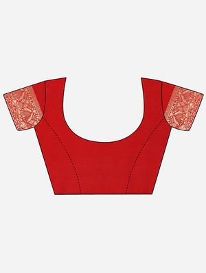 half & half banarasi saree with blouse - 17537662 - Standard Image - 3
