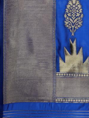 half & half banarasi saree with blouse - 17537662 - Standard Image - 4