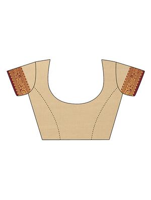 solid bordered saree with blouse - 17537668 - Standard Image - 3