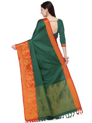 solid bordered saree with blouse - 17537669 - Standard Image - 2
