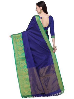solid bordered saree with blouse - 17537670 - Standard Image - 2