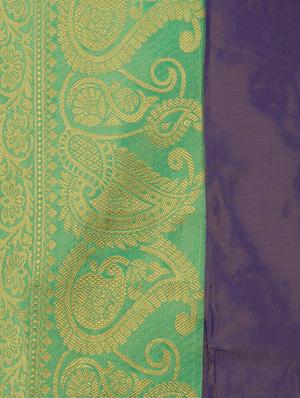 solid bordered saree with blouse - 17537670 - Standard Image - 4