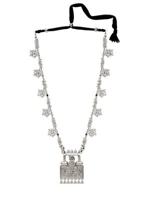 silver brass long necklace - 17537806 - Standard Image - 2