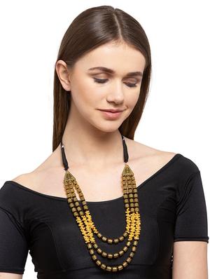 gold brass long necklace - 17537809 - Standard Image - 4