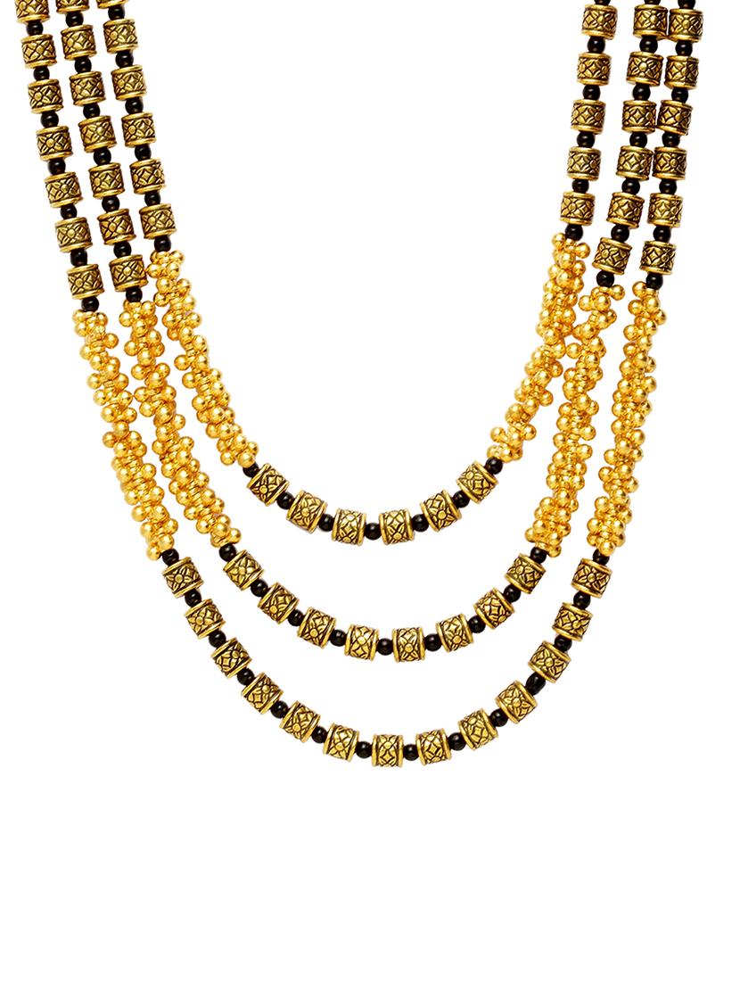 gold brass long necklace - 17537809 - Zoom Image - 3