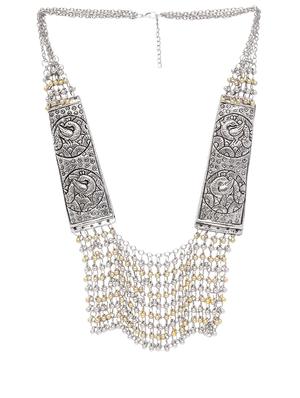 silver brass long necklace - 17537810 - Standard Image - 2