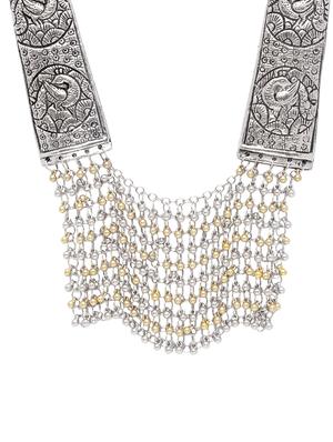 silver brass long necklace - 17537810 - Standard Image - 3