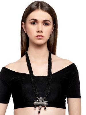 silver brass long necklace - 17537814 - Standard Image - 4