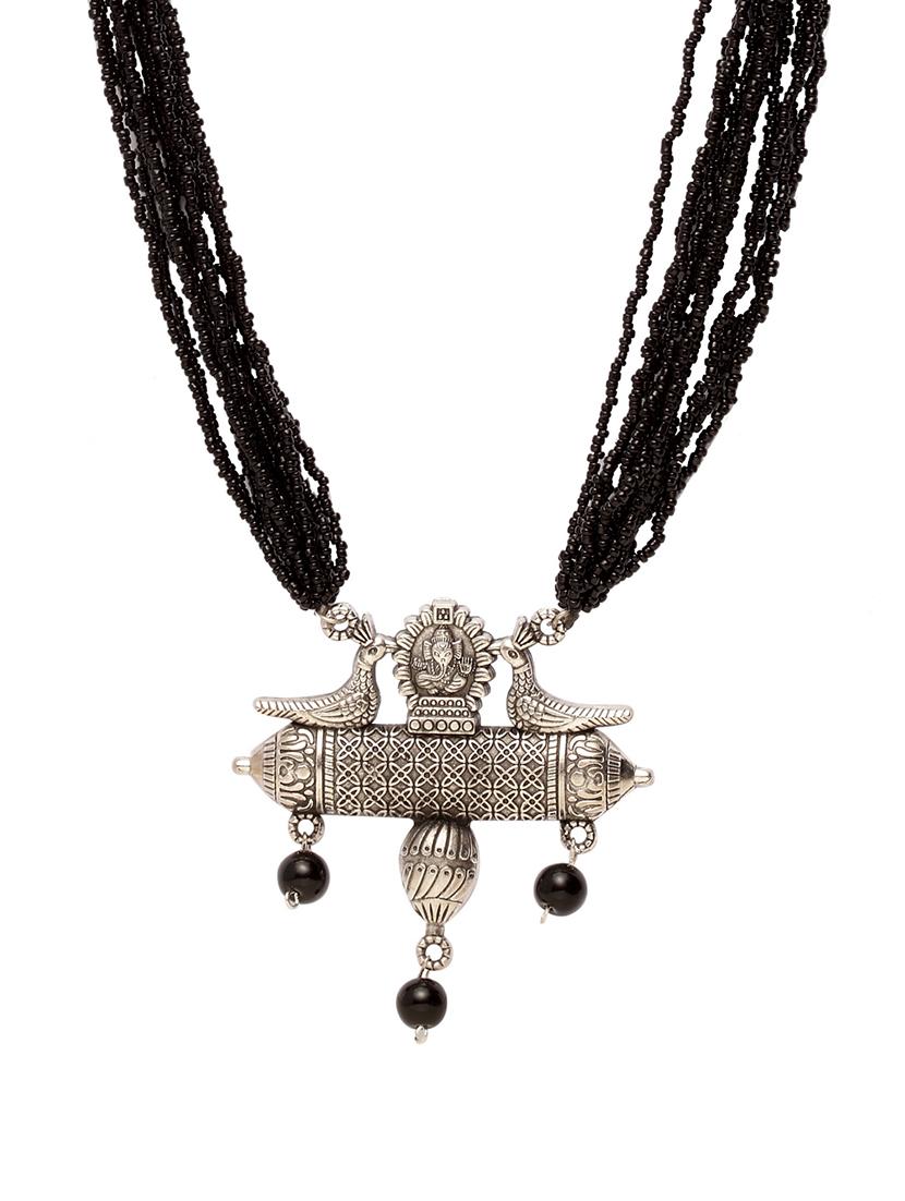 silver brass long necklace - 17537814 - Zoom Image - 3