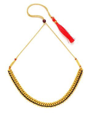 gold metal short necklace - 17537817 - Standard Image - 2