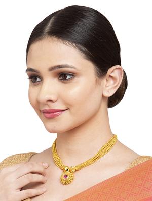 gold plated short necklace - 17537823 - Standard Image - 3