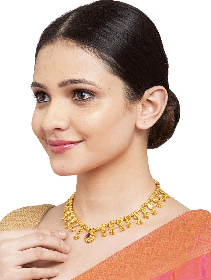 gold plated short necklace - 17537825 - Zoom Image - 3
