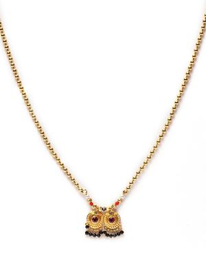 gold metal short necklace - 17537828 - Standard Image - 3