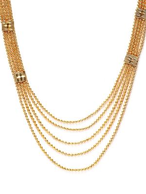 gold metal long necklace - 17537829 - Standard Image - 3