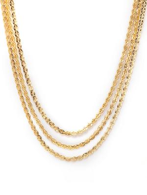 gold metal long necklace - 17537830 - Standard Image - 3
