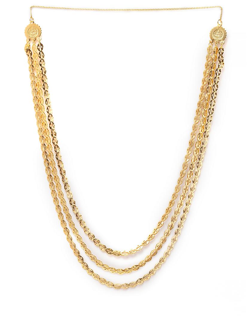gold metal long necklace - 17537830 - Zoom Image - 2