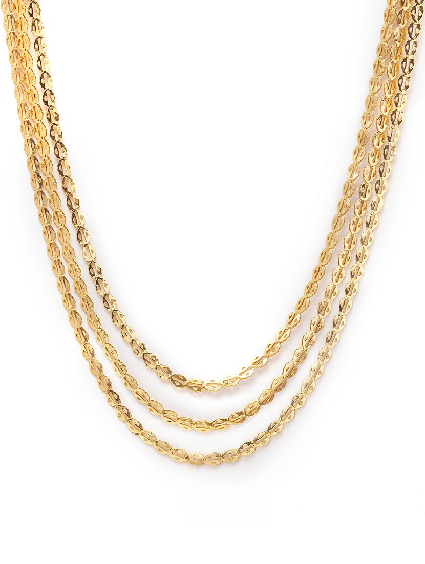 gold metal long necklace - 17537830 - Zoom Image - 3