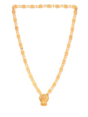 gold metal long necklace - 17537834 - Standard Image - 2