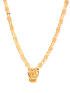 gold metal long necklace - 17537834 - Standard Image - 3