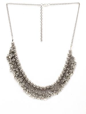 silver brass short necklace - 17537835 - Standard Image - 2