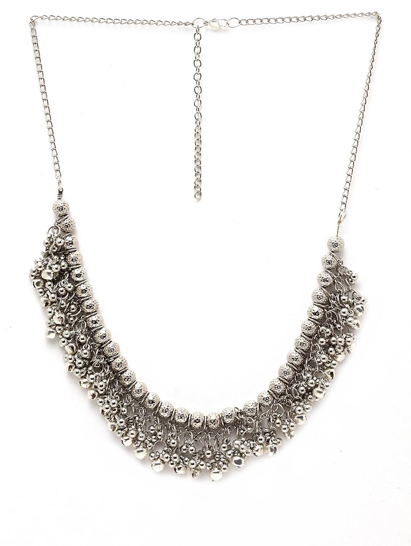silver brass short necklace - 17537835 - Zoom Image - 2