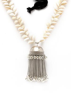 silver brass short necklace - 17537836 - Standard Image - 3
