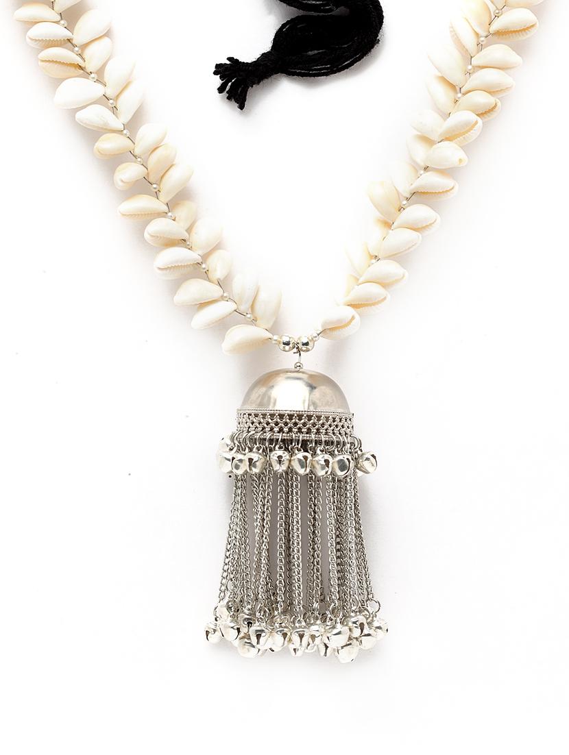 silver brass short necklace - 17537836 - Zoom Image - 3