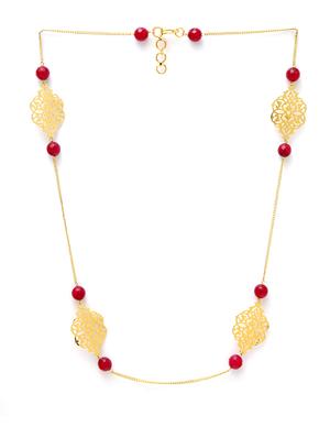 gold brass long necklace - 17537840 - Standard Image - 2