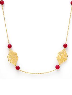 gold brass long necklace - 17537840 - Standard Image - 3