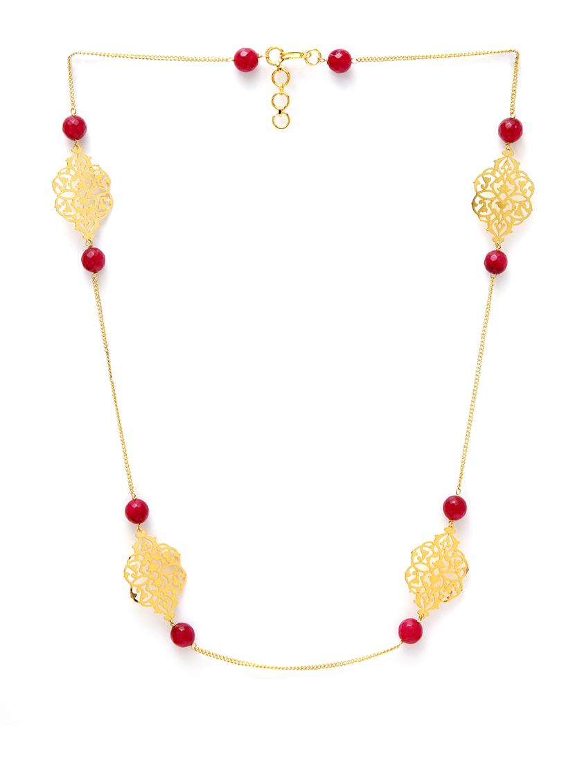 gold brass long necklace - 17537840 - Zoom Image - 2