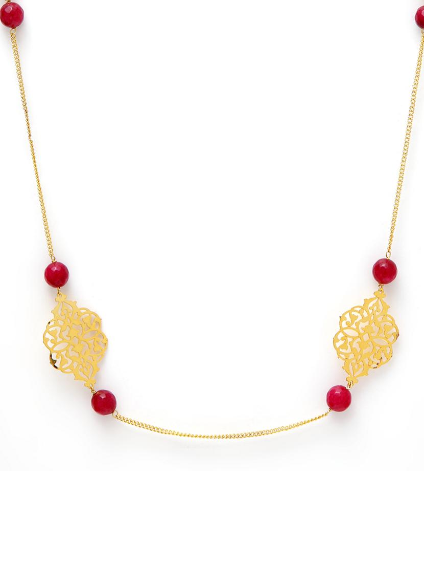 gold brass long necklace - 17537840 - Zoom Image - 3