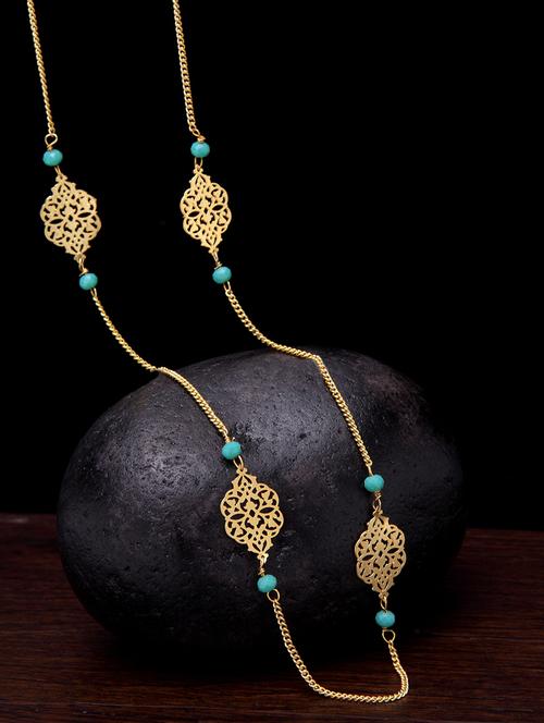 gold brass long necklace - 17537841 - Very Small Image - 1