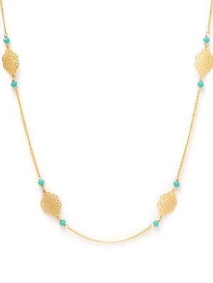 gold brass long necklace - 17537841 - Standard Image - 3