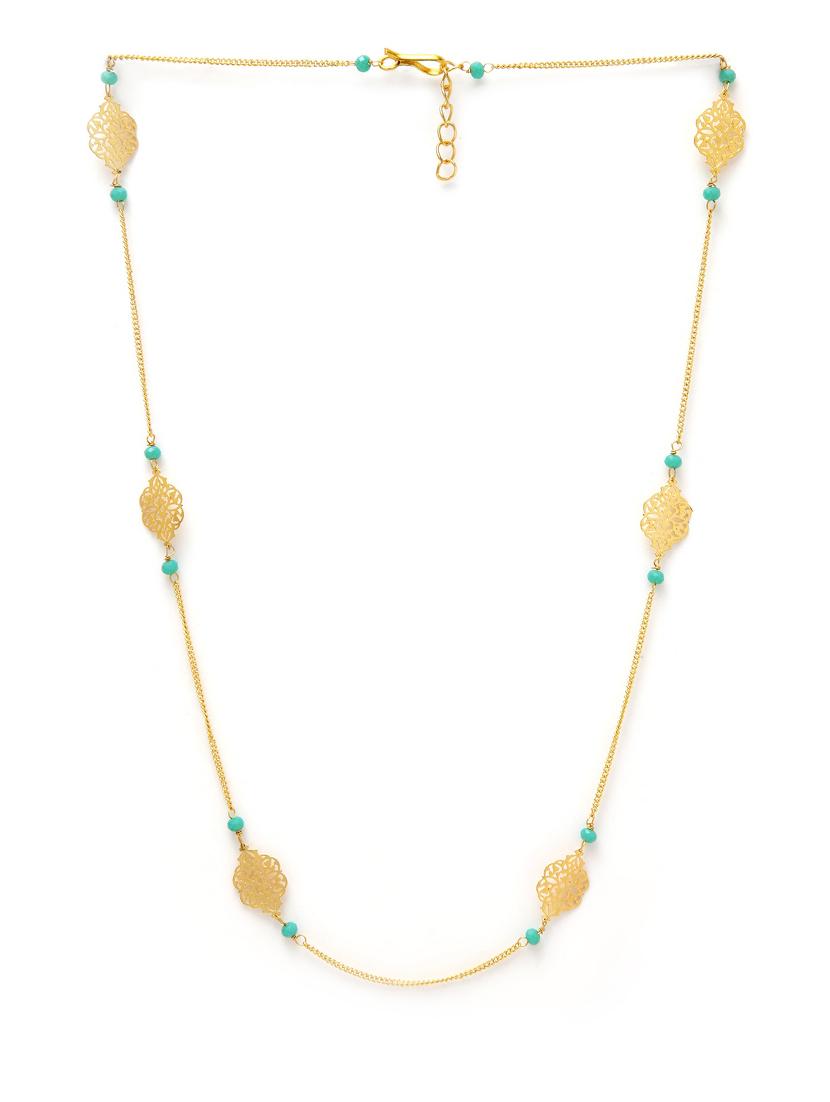 gold brass long necklace - 17537841 - Zoom Image - 2