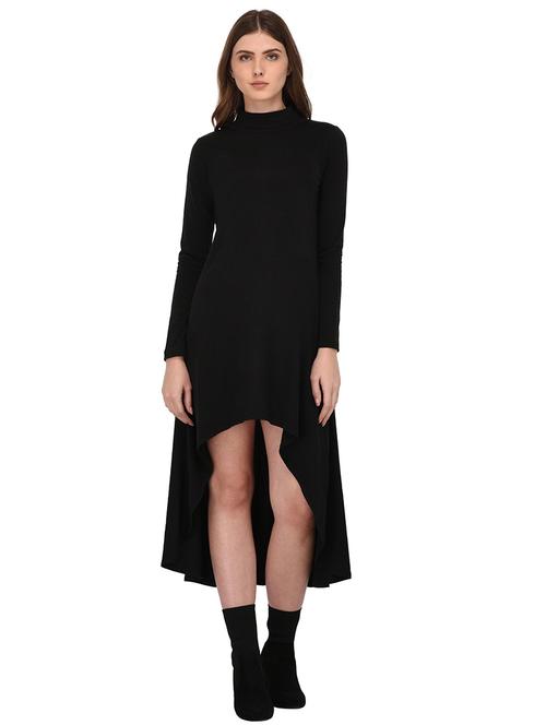 mock neck high low dress - 17537875 - Standard Image - 1