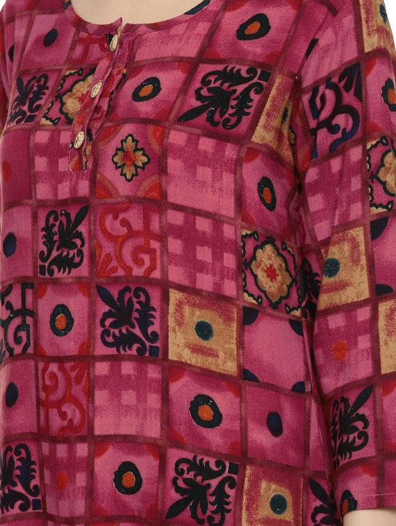 gold print kurta palazzo set - 17538197 - Zoom Image - 4