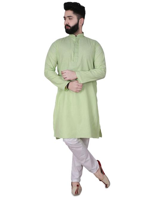 green solid kurta pyjama set - 17538225 - Standard Image - 1