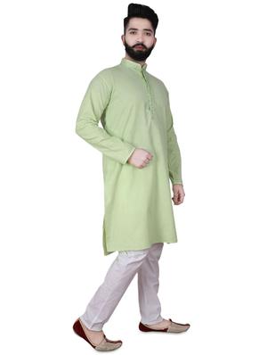 green solid kurta pyjama set - 17538225 - Standard Image - 2