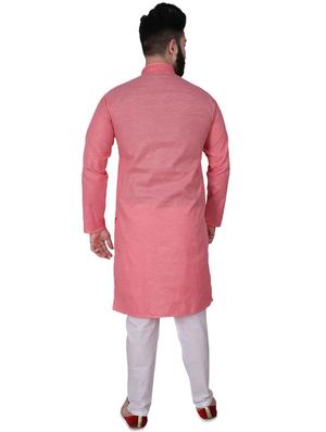 pink solid kurta pyjama set - 17538227 - Standard Image - 3
